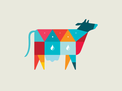 Milk House cow geometric house illustration milk