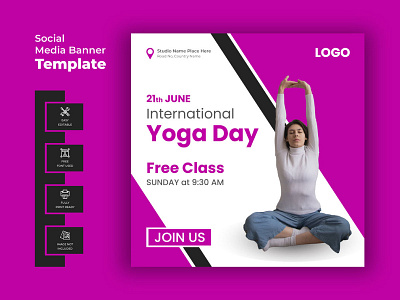 Yoga Day Social Media Banner 21st