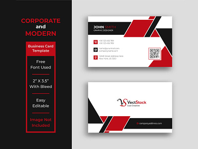 Creative Business Card Template business business card corporate creative dark grey modern orange personal print print ready red