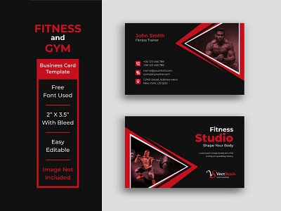 Fitness Business Card Template Design advert advertisement bodybuilding business business card card crossfit fitness business card flyer gym gym business card health