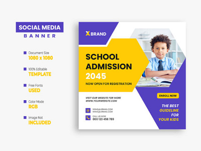 School Admission Social Media Post