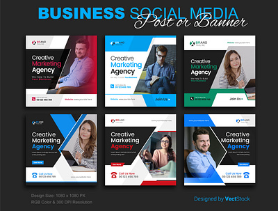 Business Social Media Instagram Post or Web Banners banner banners business corporate digital marketing agency facebook post instagram post modern promotion social media post web banner