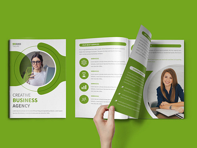Business Bifold Brochure Template abstract annual report booklet brochure business proposal company profile creative ebook flyer pages template whitepaper