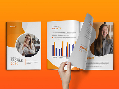 Bifold Brochure Design Template abstract annual report booklet brochure business proposal company profile creative ebook flyer pages template whitepaper