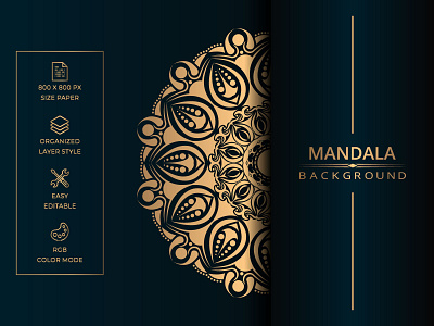 Luxury mandala background with golden arabesque style