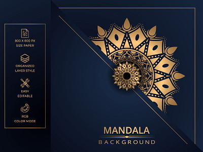 Luxury mandala background with golden arabesque style abstract background design illustration instagram post liquid logo luxury mandala manipulation web