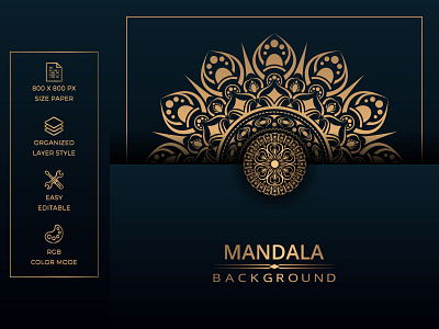 Luxury mandala vector background with golden arabesque style abstract background design illustration liquid logo luxury mandala typography ux vector web