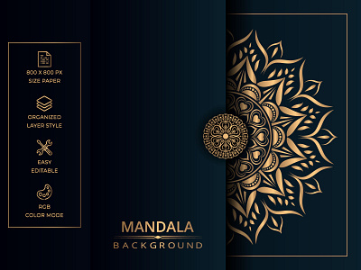 Luxury mandala vector background with golden arabesque style abstract background design golden icon liquid logo luxury mandala manipulation typography vector web