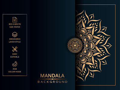 Luxury mandala vector background with golden arabesque style