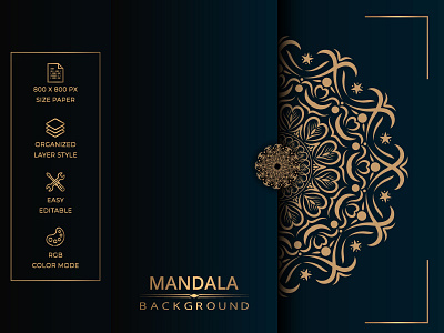 Luxury mandala vector background with golden arabesque style