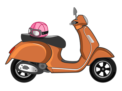 Dribbble Thank You Scooter dribble helmet scooter thanks vespa