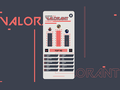 Dailyui#019 - Leadboard VALORANT ! dailyui figma ui ux valorant