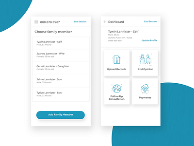 healthcare app dashboard