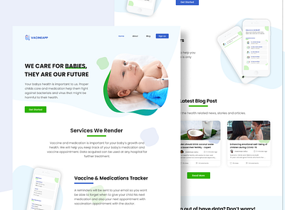 VacineApp Landing Page design logo minimal ui ux web website