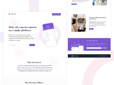 Investo-E Landing Page design mobile ui ux website