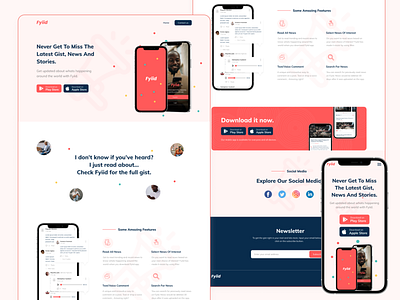 Fyiid Landing Page landing page landing page design landing page ui news news app newsfeed newsletter newspaper read ui web web design webdesign website website design