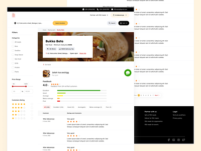 Feedback Page design food delivery landing page landing page design restaurant ui website