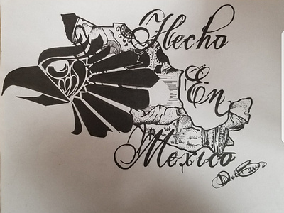 mexico illustration sharpie tattoo art