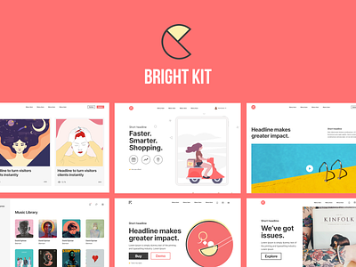 Hello Bright Kit 👋 kit layout layout design layouts templates ui ui ux ui design ui kit ui kit design ui kits uidesign uiux ux web design