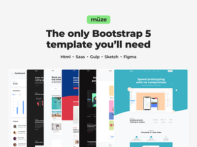 Muze - Bootstrap 5 Template design system layout design saas template ui ui design ui kit ux webdesign website
