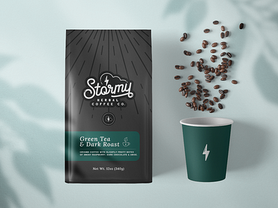 ⚡️ Stormy Herbal Coffee Co. branding graphic design illustration logo packaging vector