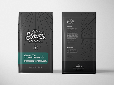 Stormy Herbal Coffee Bags branding design graphic design illustration logo packaging vector