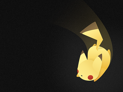 Pikachuuuuu! design long pikachu pokemon shadow vector