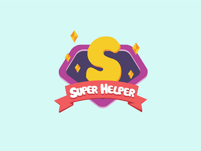 Super Helper achievement app badge kids ui