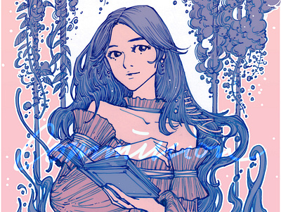 "Wisteria" characterdesign comics commission cover art cover design design illustration inking inktober inktober2019 portrait