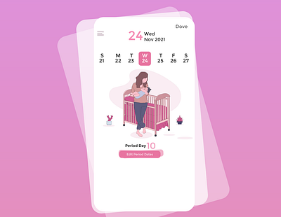 Dove - A period tracker for mothers app baby menstrual mom period ui