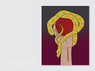 A snake in the hand illustration