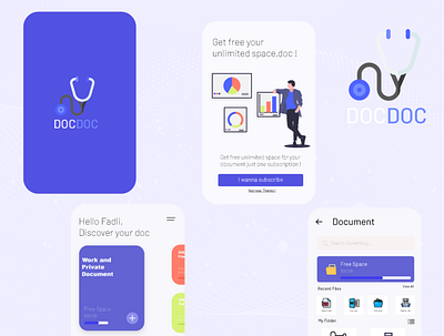 Doctor Document illustration logo mobile app design ui