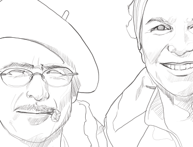 Parents' Portrait outline drawing