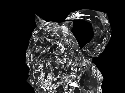 Glass Cat 3d cinema 4d facets glass shader low poly polygons render