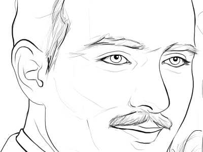 Line work for portrait black and white illustration lines portrait