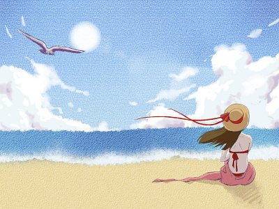 Summer vacation animation flat illustration illustrator minimal ui web website