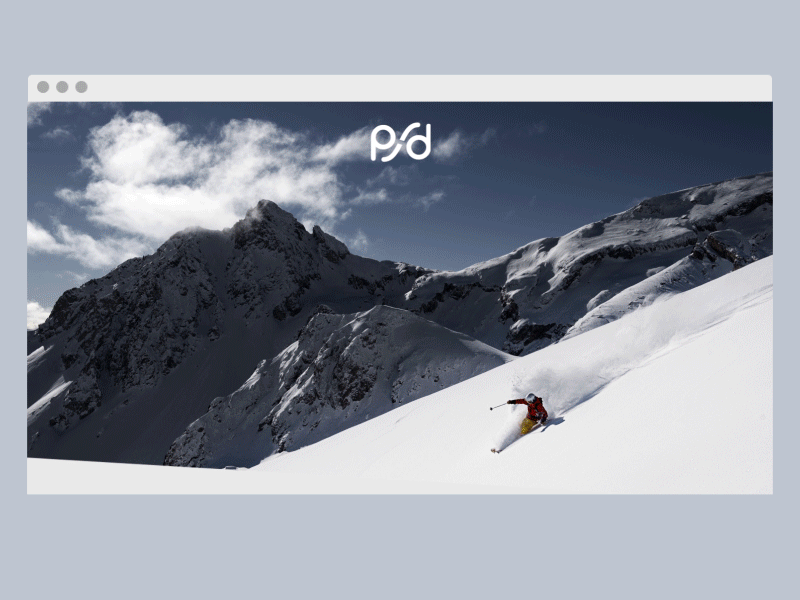 PFD Skis animation blue chris weston ecommerse grid large background minimal parallax scrolling ui web web design