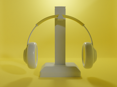 Simple 3d headphone 3d graphic design