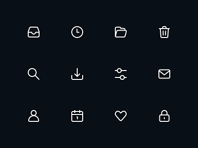 Inbox icons archive download email folder glyph icon inbox like settings sketch
