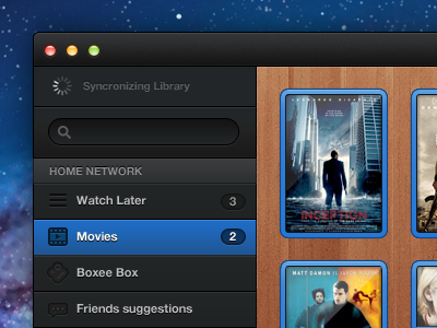 Movies Library Network boxee library lion movies sidebar sync ui ux