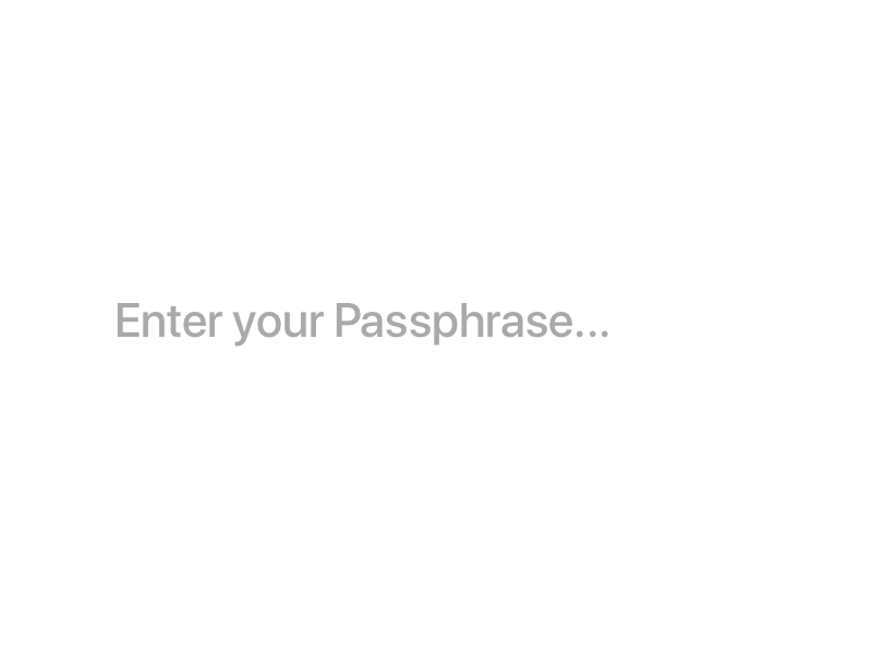Passphrase sign in for Coinbase Wallet coinbase cryptocurrency ethereum framer ios iphone passphrase prototype security signin ui