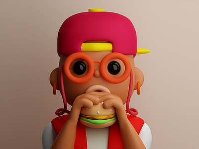 Burger love 3d 3dcharacter 3dmodel 3dmodelling 3dsmax blender blender3d burger burgerlove design illustration