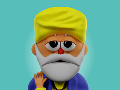 Guru Nanak 3d 3dcharacter 3dmodel 3dmodelling god guru nanak indiangod