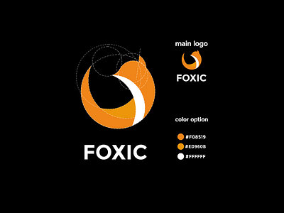 fox circle with white orange color logo app branding design icon illustration logo typography ui ux vector