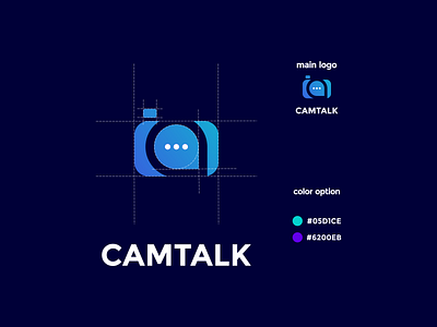 camera talking blue coloring logo concept app branding design icon illustration logo typography ui ux vector web