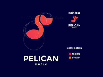 pelican and into music logo app branding design icon illustration logo typography ui ux vector web