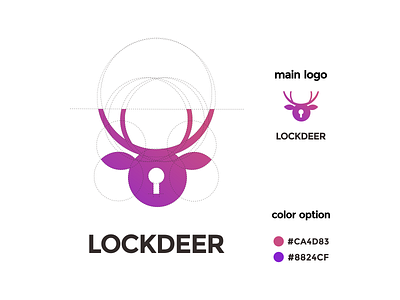 deer and lock coloring logo app branding design icon illustration logo typography ui ux vector