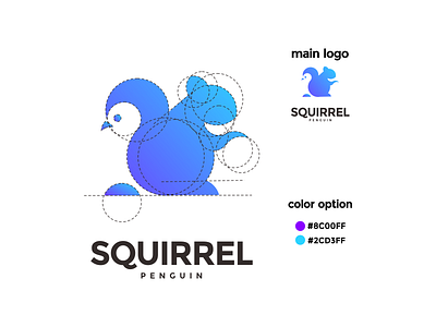 squirel and penguin blue coloring logo app branding design icon illustration logo typography ui ux vector