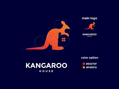 kangguru and house logo concept app branding design icon illustration logo typography ui ux vector