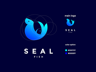 seal and fish logo concept app branding design icon illustration logo typography ui ux vector